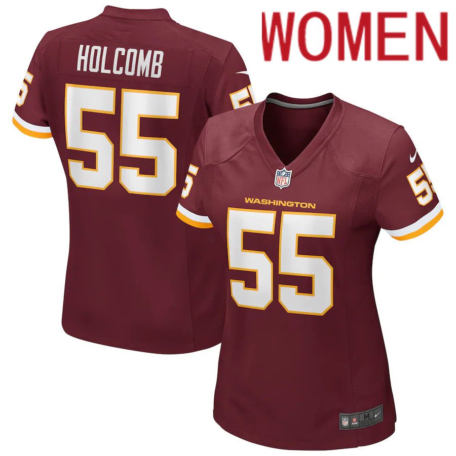 Women Washington Redskins #55 Cole Holcomb Nike Burgundy Game Player NFL Jersey
